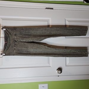 T Party Fold Over Mineral Wash Leggings in Grey Mineral Wash, Women's Size Small